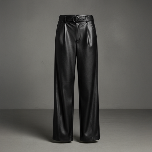 Aurelia Belted Leather Pants