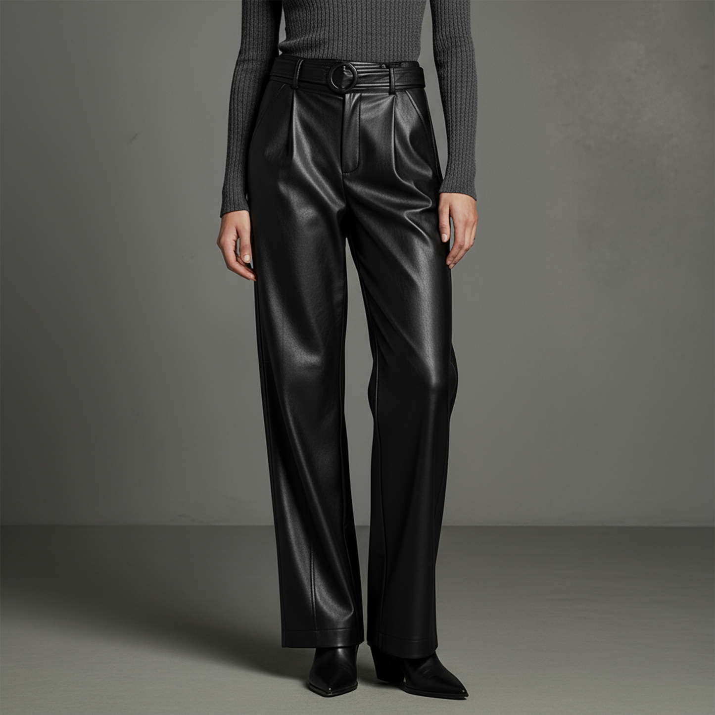 Aurelia Belted Leather Pants