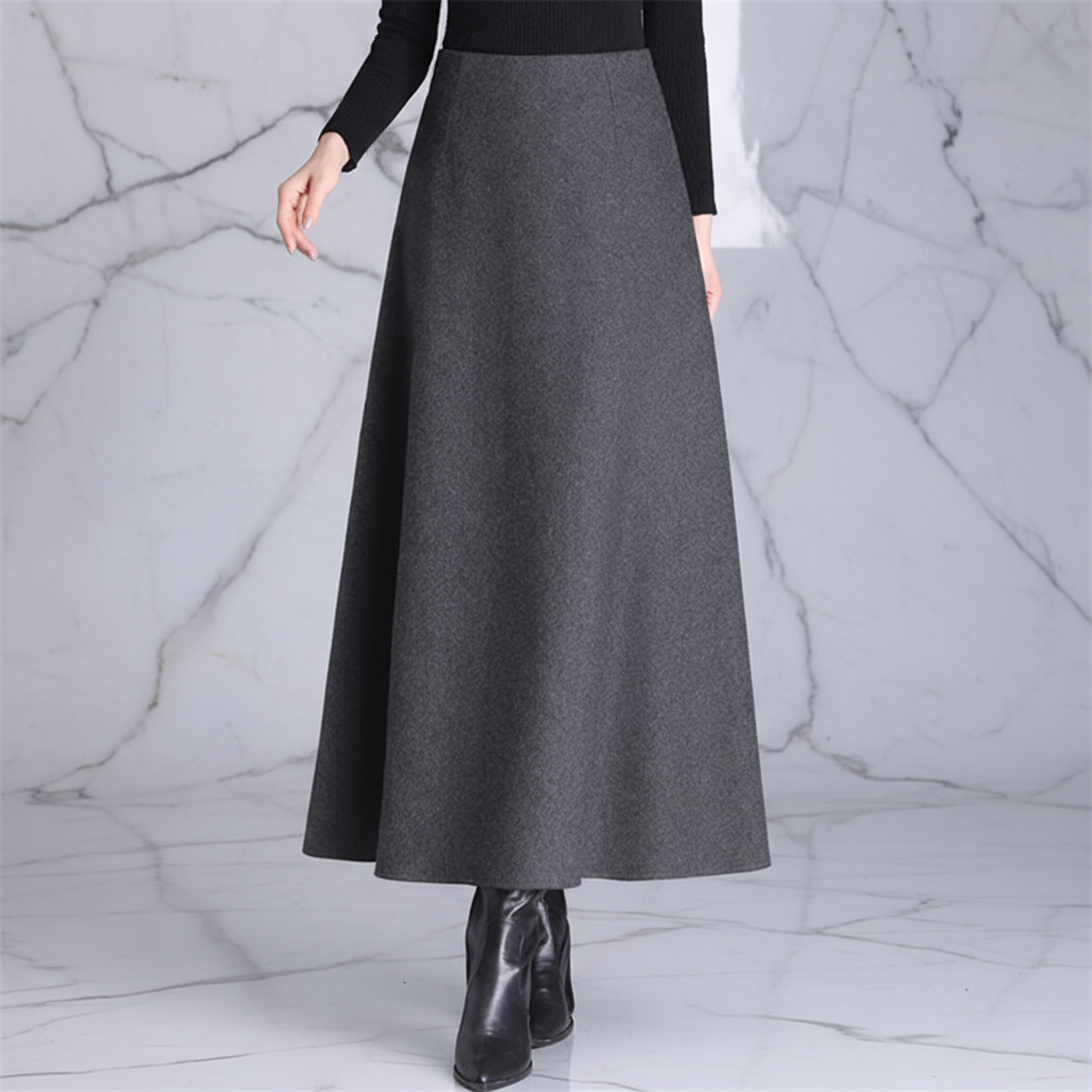 Céline Wool Midi Skirt