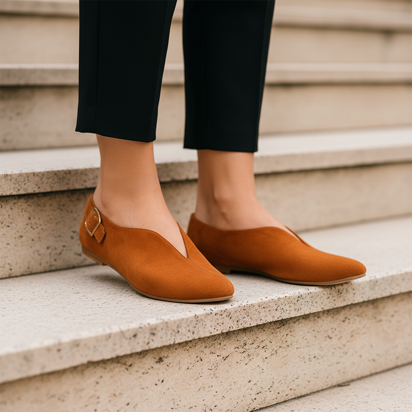 Amara Side-Buckle Flats